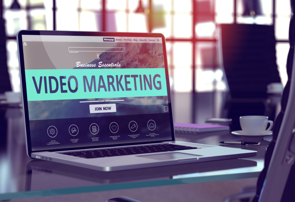 Video Marketing Concept on Laptop Screen