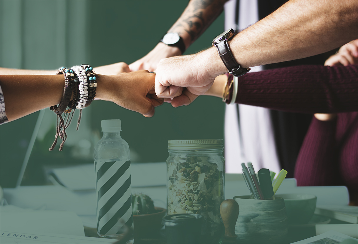 hands together at meeting